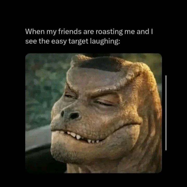 Whenimy, friends are roasting: me-and| see.the easy, target: laughing: